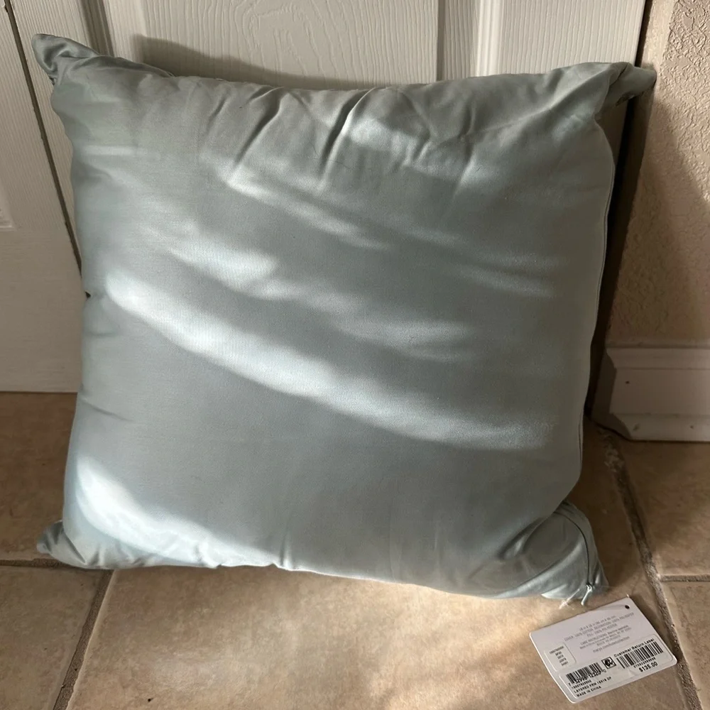 Hotel Collection 18 x 18 teal layered frame pillow NWT